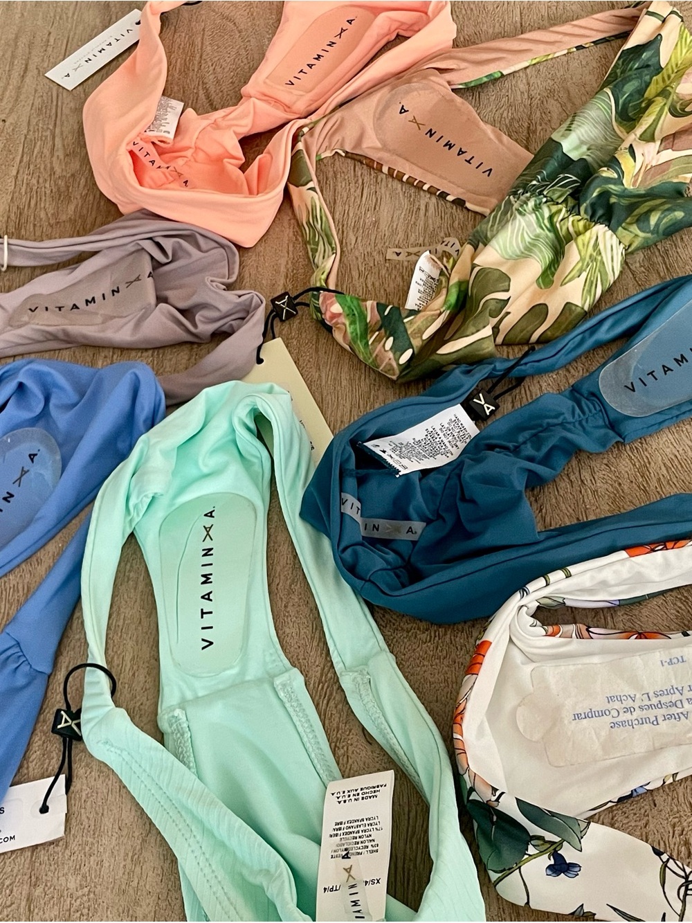 Vitamin A Assorted Bikini Bottoms - Peach, Lavender, Teal, Blue & Floral - Picture 4 of 4